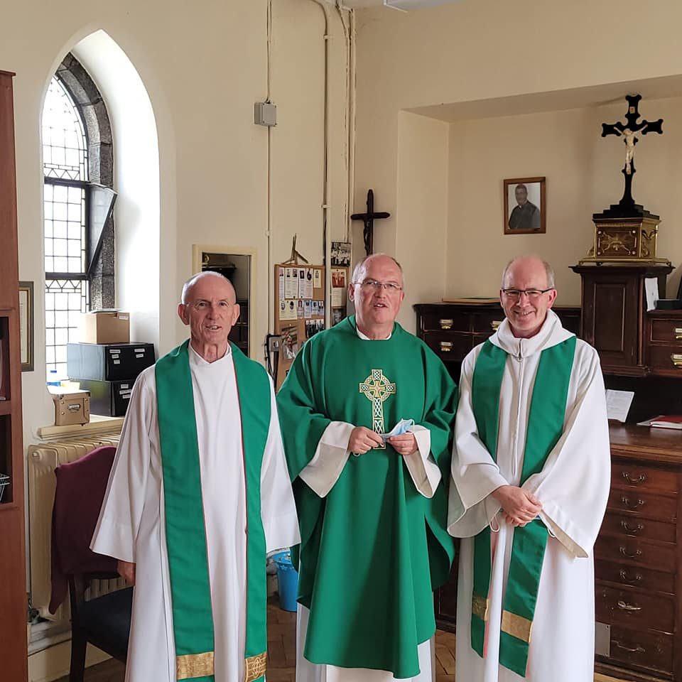 Fr. John, Fr. Alois and Fr. David before Fr. Alois celebrated his last Mass