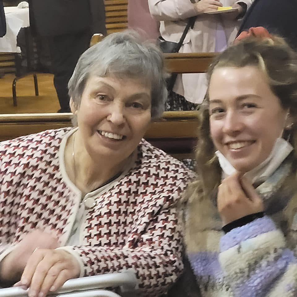 50 Mary McQuaide and Niamh McCarthy chat after the Mass