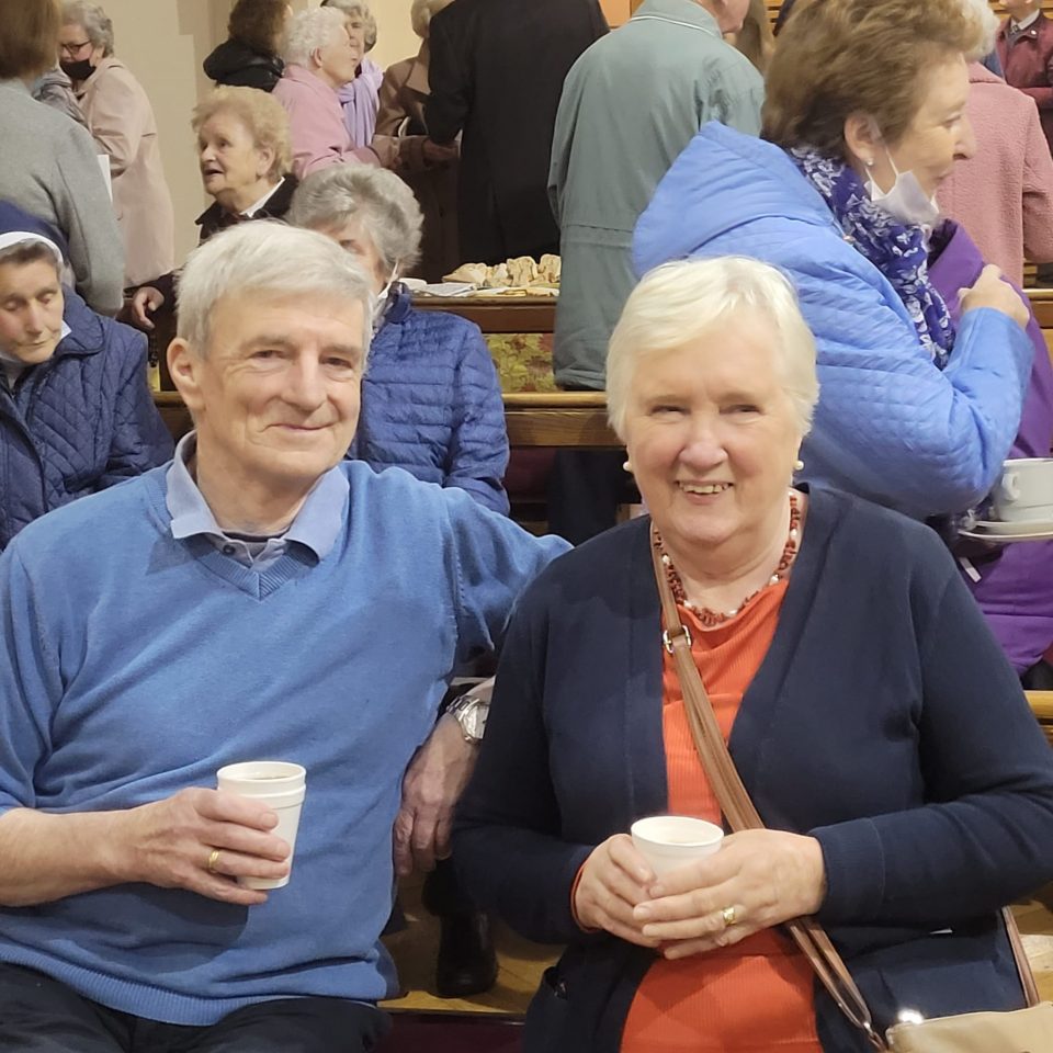66 Tommy and Angela Moylan relax after the Mass